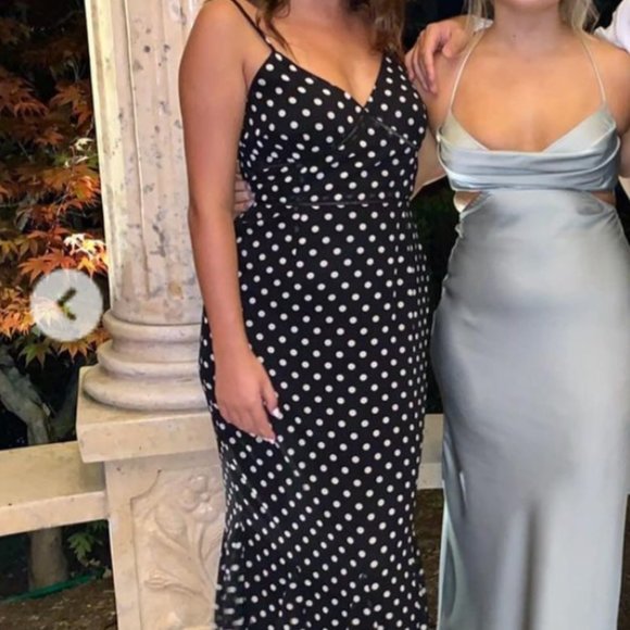 Lulus Dresses & Skirts - Lulus Black w/ White Polka Dots Maxi Dress